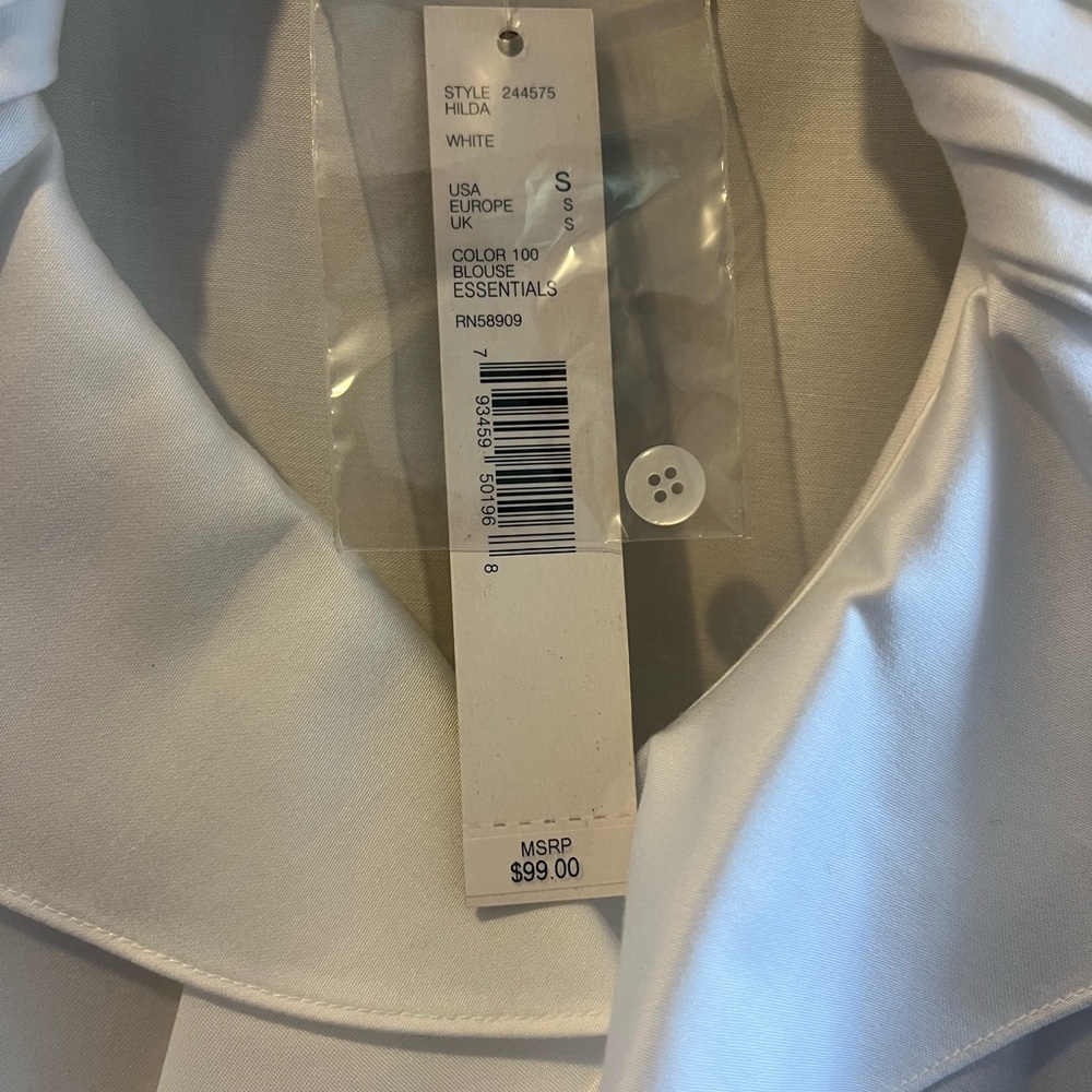 Antonio Melani NEW White Ruffled sleeveless Blouse size small - Picture 4 of 5